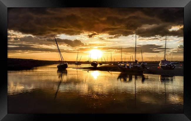 Sunset after the rain - Brancaster Staithe Framed Print by Gary Pearson
