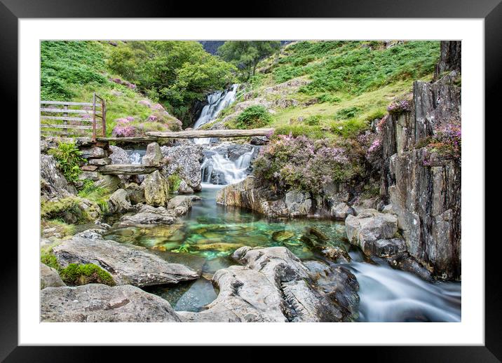 Snowdonia Waterfall Framed Mounted Print by Roger Green