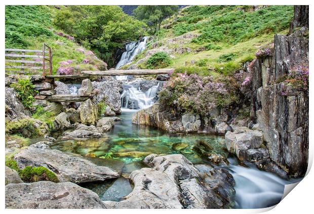 Snowdonia Waterfall Print by Roger Green