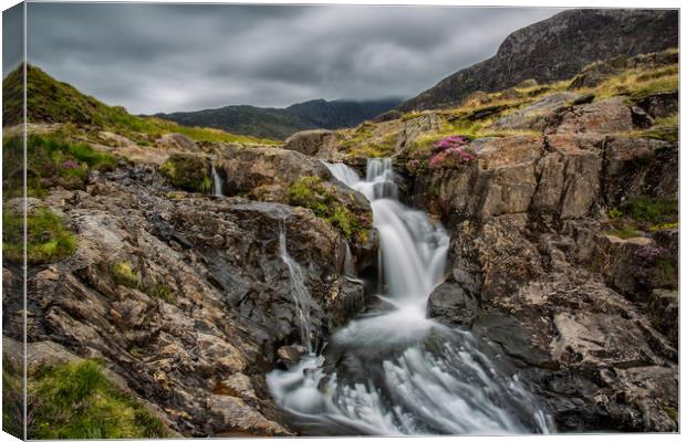 Snowdonia Waterfall Canvas Print by Roger Green