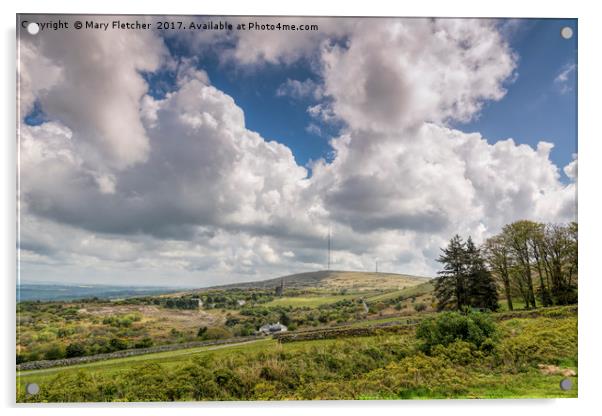 Caradon Hill, Cornwall.  Acrylic by Mary Fletcher