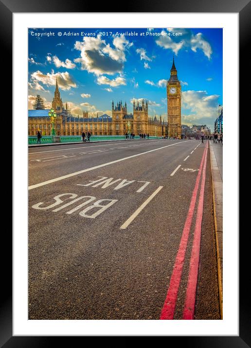 Big Ben Westminster London Framed Mounted Print by Adrian Evans