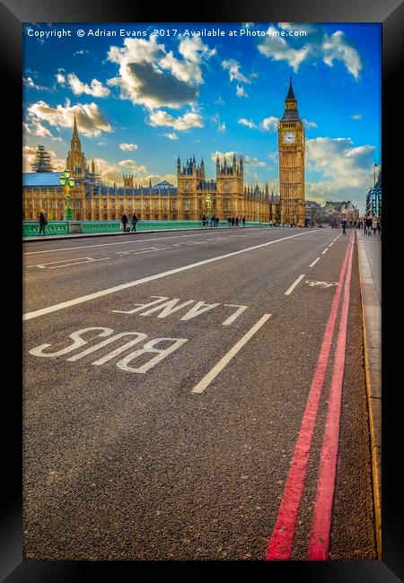 Big Ben Westminster London Framed Print by Adrian Evans