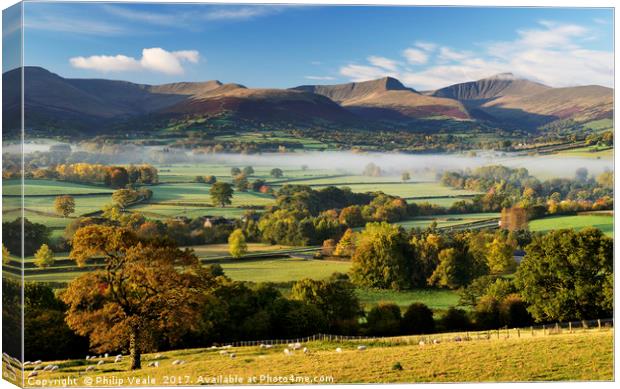 Brecon Beacons Autumn Dawn Canvas Print by Philip Veale