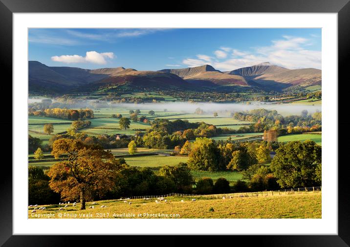 Brecon Beacons Autumn Dawn Framed Mounted Print by Philip Veale