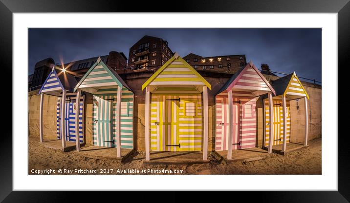 Newcastle Quayside Beach Huts Framed Mounted Print by Ray Pritchard