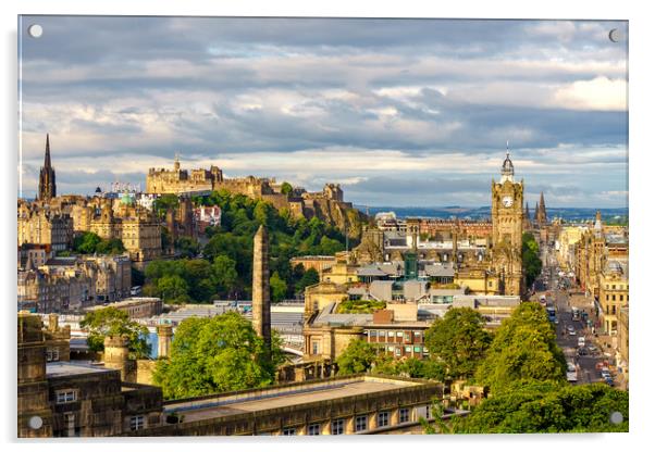 The City of Edinburgh Skyline Acrylic by Miles Gray