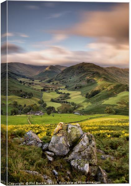 Rocks above Martindale Valley Canvas Print by Phil Buckle