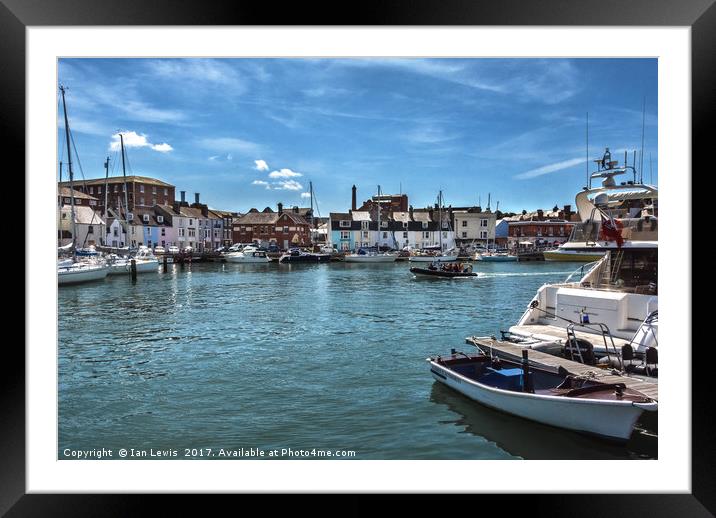 The Harbour at Weymouth Framed Mounted Print by Ian Lewis