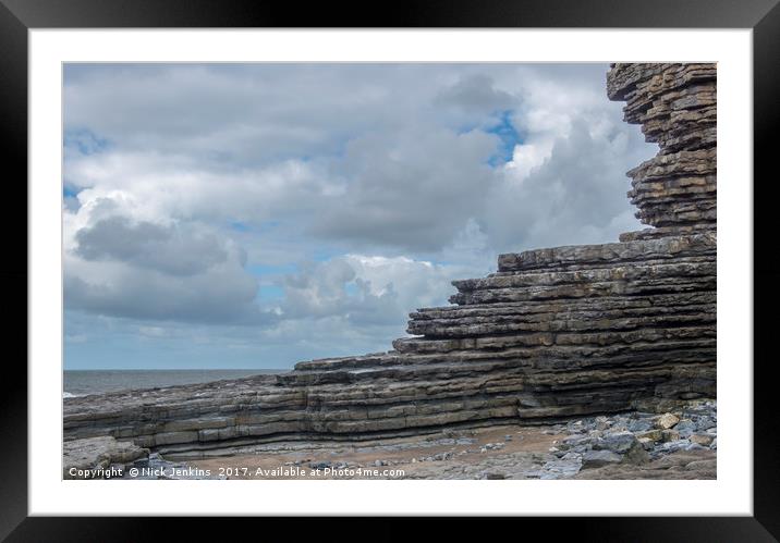 Rocks at Nash Point Beach Glamorgan Heritage Coast Framed Mounted Print by Nick Jenkins