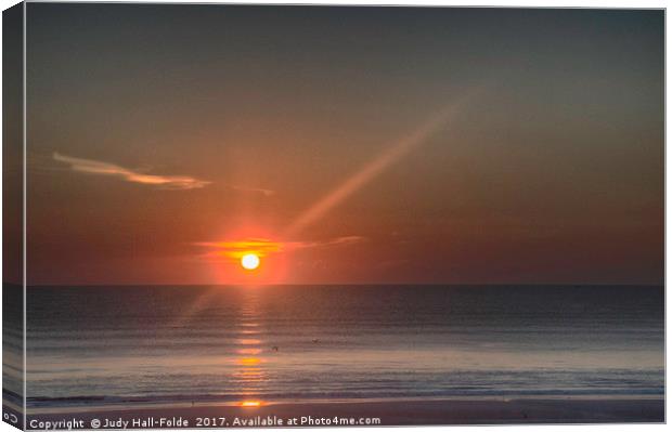 Breaking Dawn Daytona Beach Canvas Print by Judy Hall-Folde