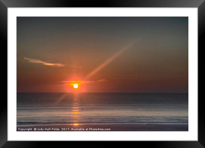 Breaking Dawn Daytona Beach Framed Mounted Print by Judy Hall-Folde