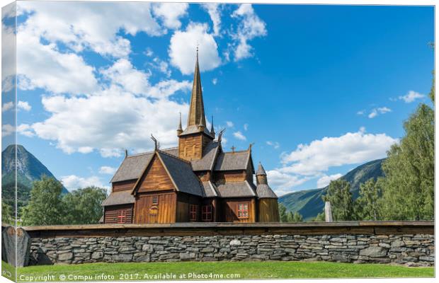 the stave church in Lom Canvas Print by Chris Willemsen