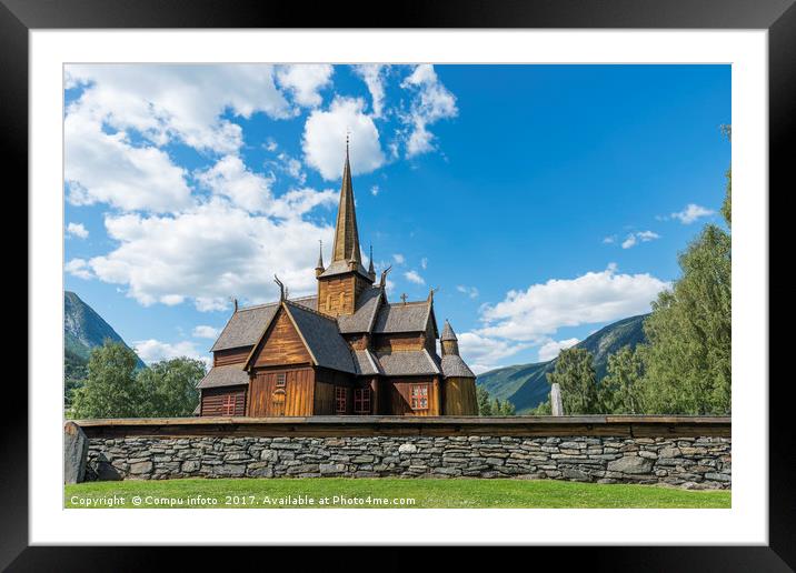 the stave church in Lom Framed Mounted Print by Chris Willemsen