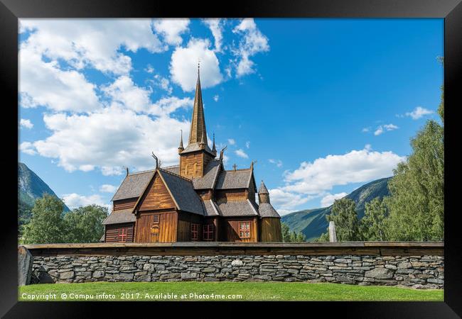 the stave church in Lom Framed Print by Chris Willemsen