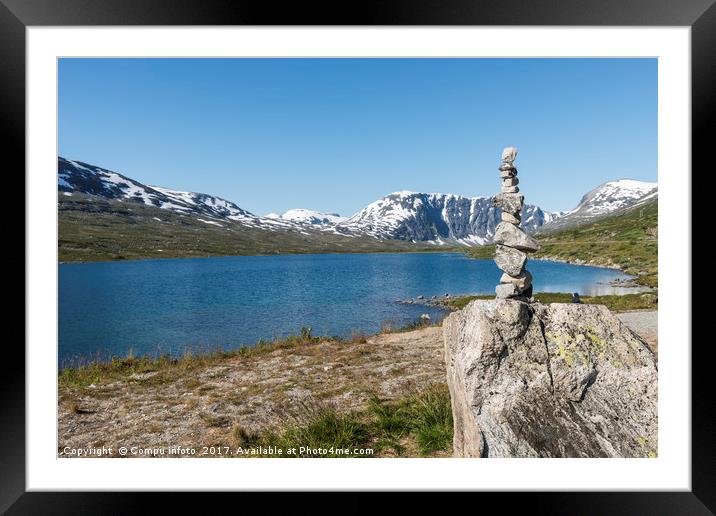 famous road in Norway Bygdin Framed Mounted Print by Chris Willemsen