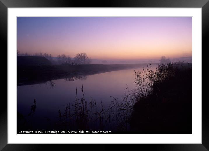 Dawn on the Somerset Levels Framed Mounted Print by Paul F Prestidge