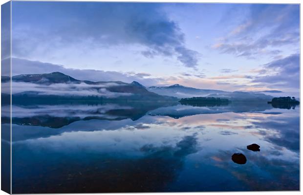 The Cold Light of Day, Derwentwater, Lake District Canvas Print by David Lewins (LRPS)