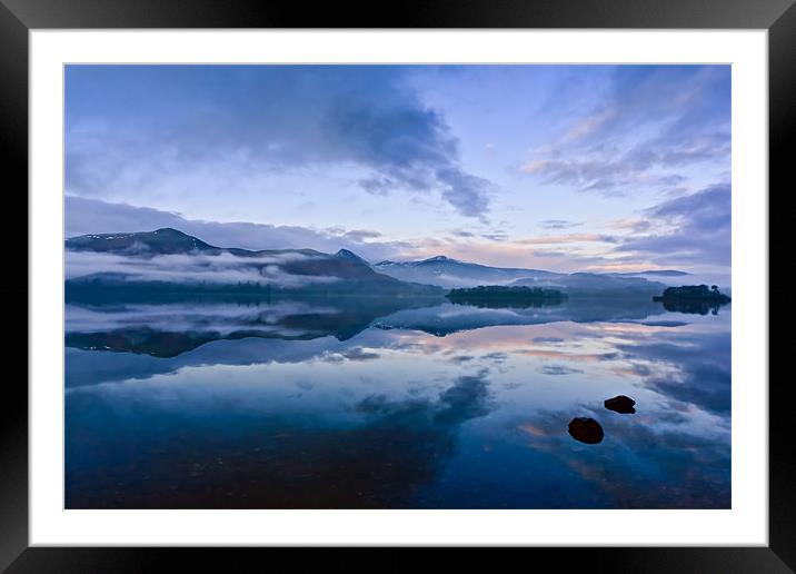 The Cold Light of Day, Derwentwater, Lake District Framed Mounted Print by David Lewins (LRPS)