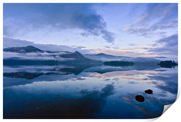 The Cold Light of Day, Derwentwater, Lake District Print by David Lewins (LRPS)