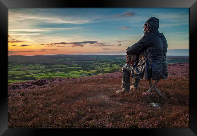 Seated Man - North York Moors Framed Print by Martin Williams