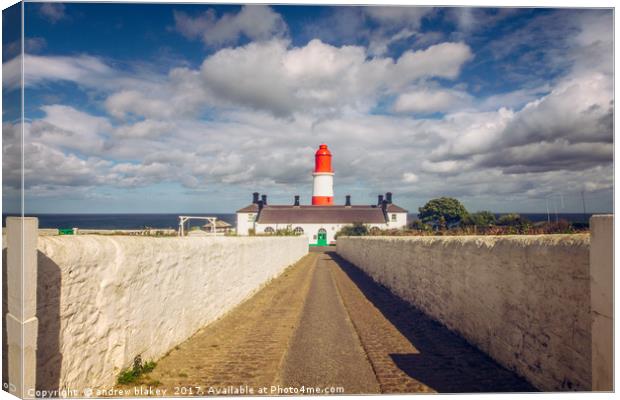 Cloud over Souter Lighthouse Canvas Print by andrew blakey