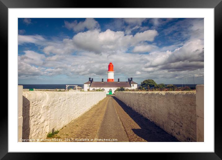 Cloud over Souter Lighthouse Framed Mounted Print by andrew blakey