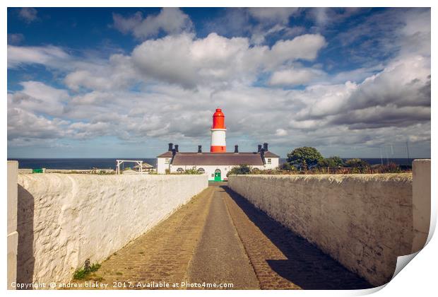 Cloud over Souter Lighthouse Print by andrew blakey
