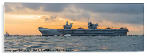 HMS Queen Elizabeth Aircraft Carrier Acrylic by Kim Bell