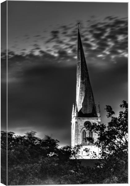 Crooked Spire at Night Canvas Print by Simon Wilkinson