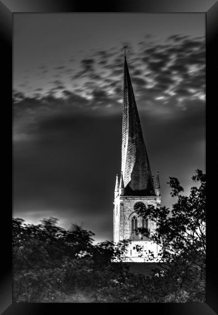 Crooked Spire at Night Framed Print by Simon Wilkinson