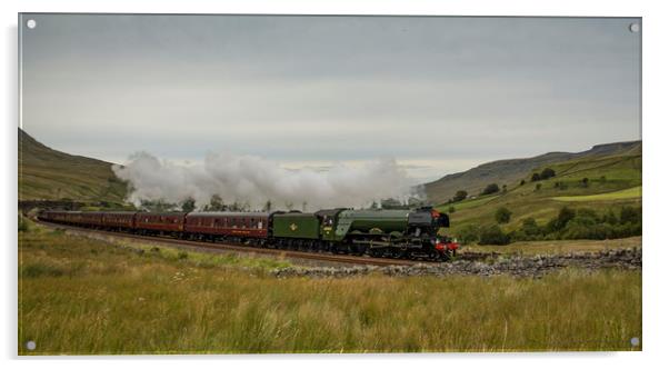 Flying Scotsman at Ais Gill Acrylic by David Oxtaby  ARPS