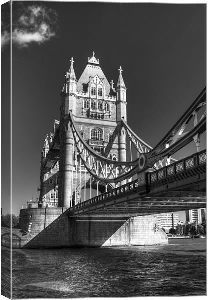 Tower Bridge in Black and White Canvas Print by Chris Day