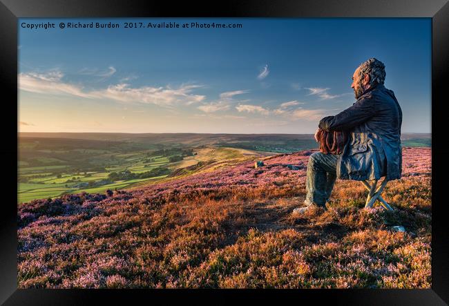 "The Seated Man" at Sunset - Westerdale Framed Print by Richard Burdon