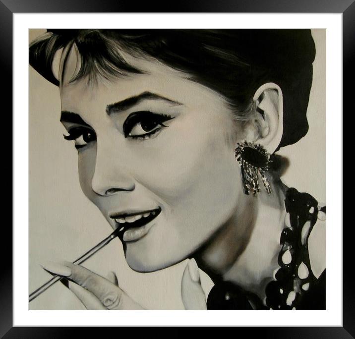 Audrey Hepburn Framed Mounted Print by David Reeves - Payne
