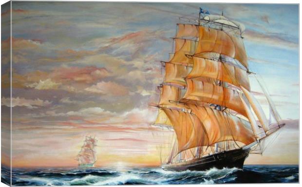 The Cutty Sark in Full Sail  Canvas Print by David Reeves - Payne