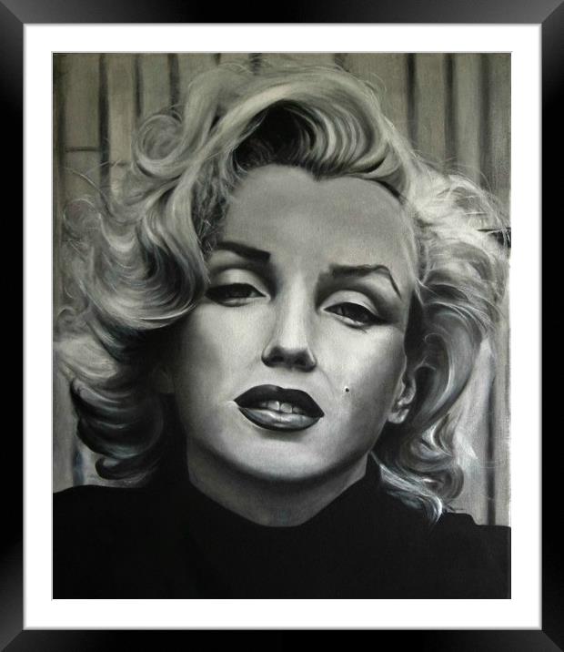Marilyn in Mono Framed Mounted Print by David Reeves - Payne