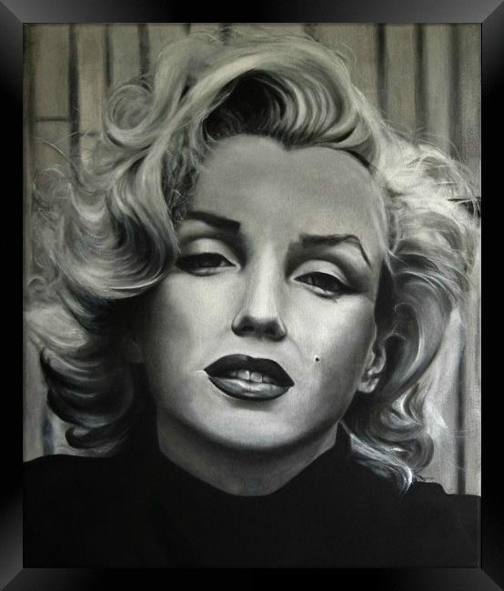 Marilyn in Mono Framed Print by David Reeves - Payne