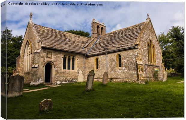 Twyneham Village Church, Dorset Canvas Print by colin chalkley