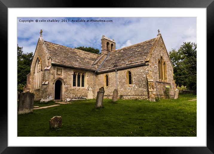 Twyneham Village Church, Dorset Framed Mounted Print by colin chalkley