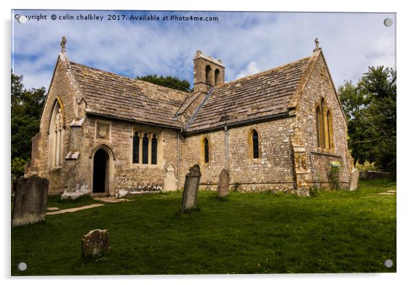 Twyneham Village Church, Dorset Acrylic by colin chalkley