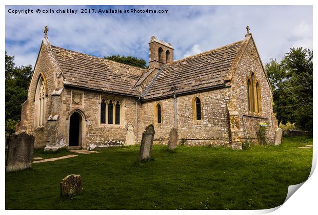 Twyneham Village Church, Dorset Print by colin chalkley