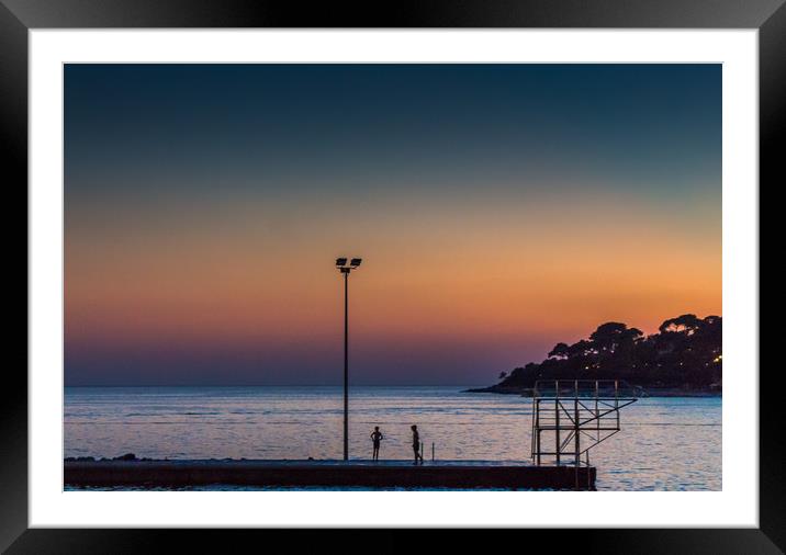 Sunset over The Adriatic Sea, Porec, Croatia Framed Mounted Print by Pauline MacFarlane