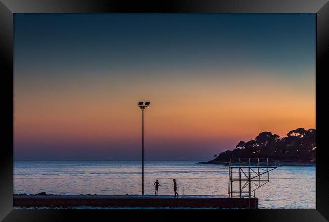 Sunset over The Adriatic Sea, Porec, Croatia Framed Print by Pauline MacFarlane