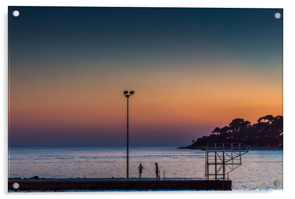 Sunset over The Adriatic Sea, Porec, Croatia Acrylic by Pauline MacFarlane