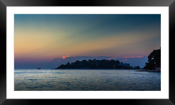 Dramatic Sky and Sunset over Adriatic Sea, Porec Framed Mounted Print by Pauline MacFarlane