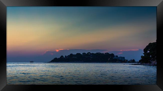 Dramatic Sky and Sunset over Adriatic Sea, Porec Framed Print by Pauline MacFarlane