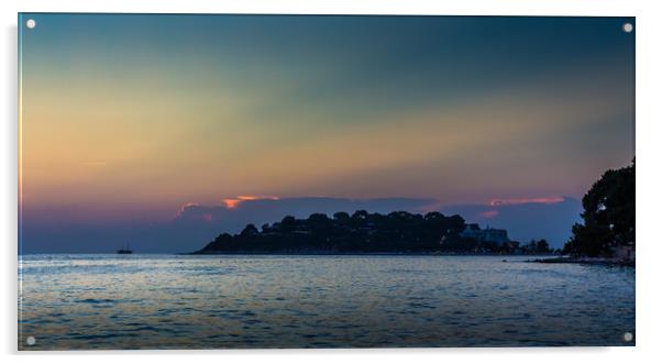 Dramatic Sky and Sunset over Adriatic Sea, Porec Acrylic by Pauline MacFarlane