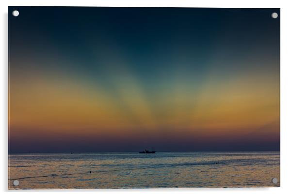 Sunset over The Adriatic Sea, Porec, Croatia Acrylic by Pauline MacFarlane