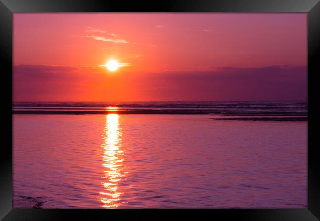 Beach Sunset Framed Print by Simon Wilkinson